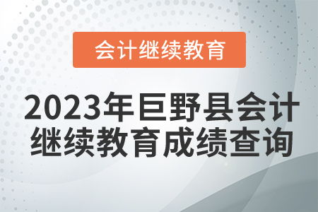 2023年山东省巨野县会计继续教育成绩查询